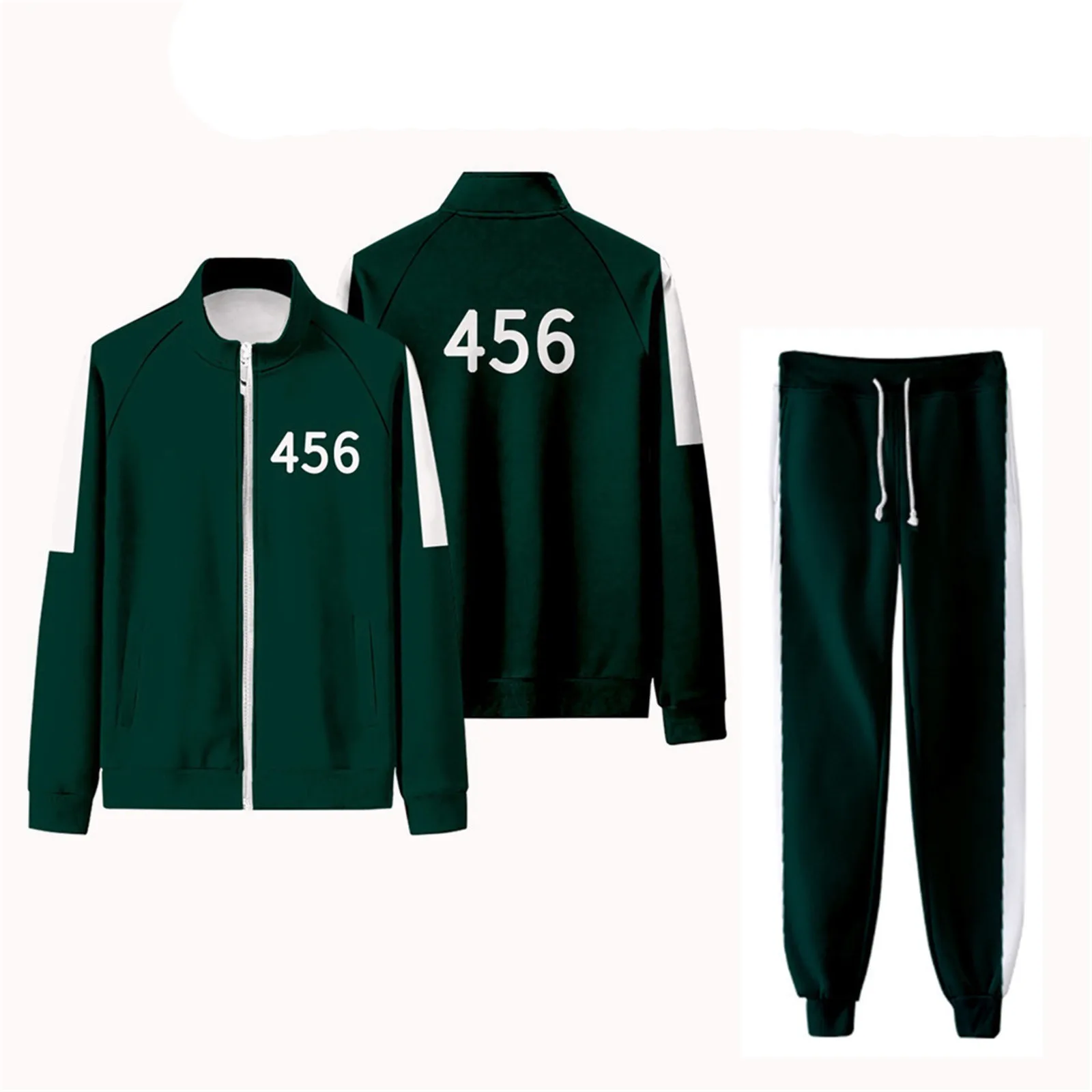 Squid Player 456 Children Costume Survival Thriller Horror Game Interchangeable Green tracksuit Girls Boys Oh Il-Nam Cosplay Set