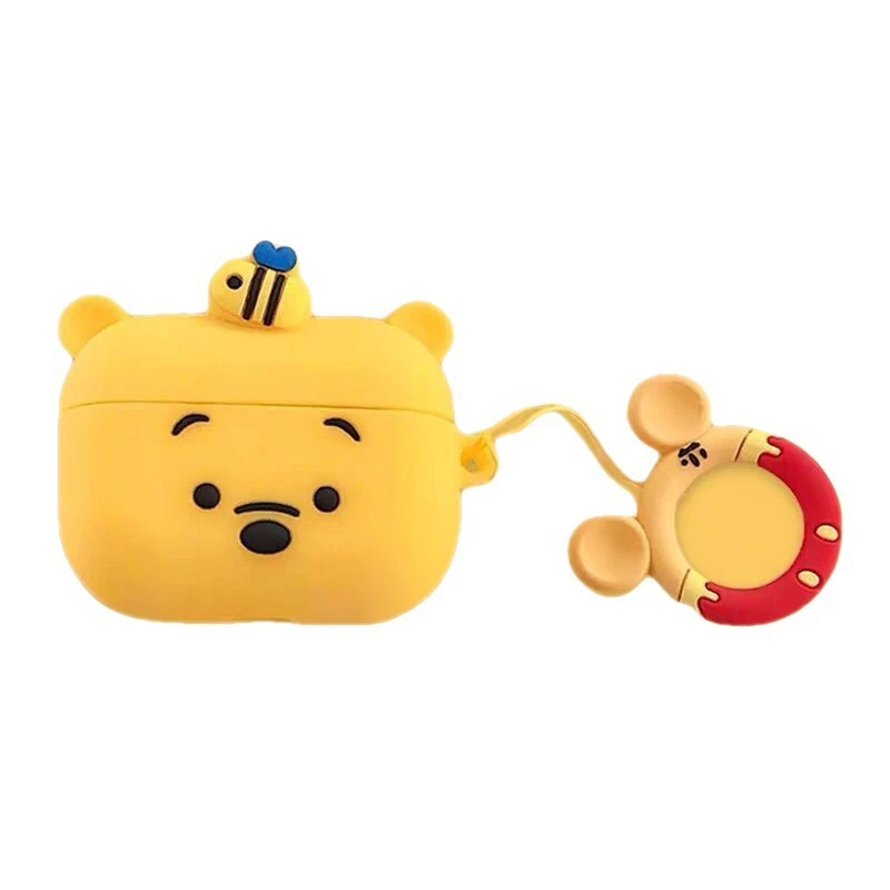 Disney Cartoon Cute Winnie the Pooh custodie in Silicone per Airpods 1 2 3 Pro custodia protettiva per auricolari Wireless Bluetooth