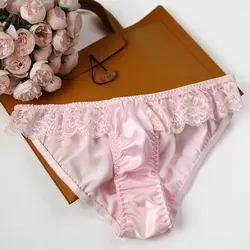 3pcs/lot Girl Style High Fork Lace Edge InsideNew Silk Underwear Gymnastics Ballet Dance Practice Large Medium Waist Triangle