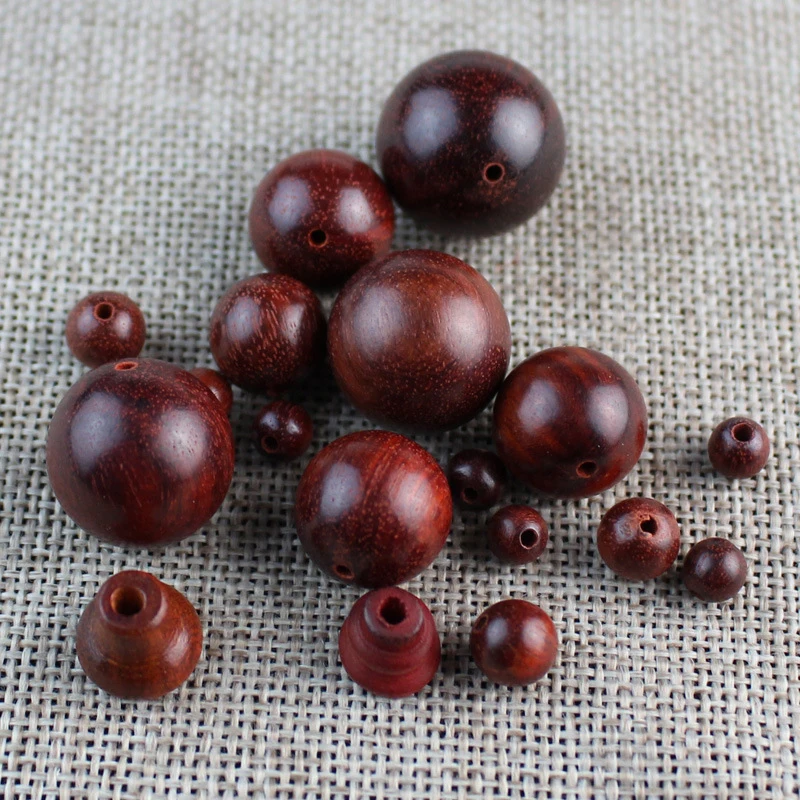 1pack Natural Black/Red Sandalwood Wood Round Beads 6-20mm Multi Size Bracelets Necklace Wooden Ball Bead Spacers DIY Jewelrys