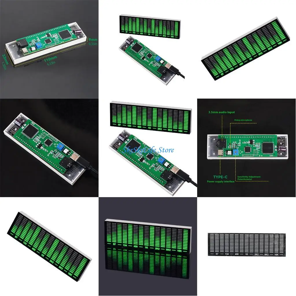 

E65E Music Reactive Pickup Rhythm Light With Auto Color Changing LED Music Spectrum