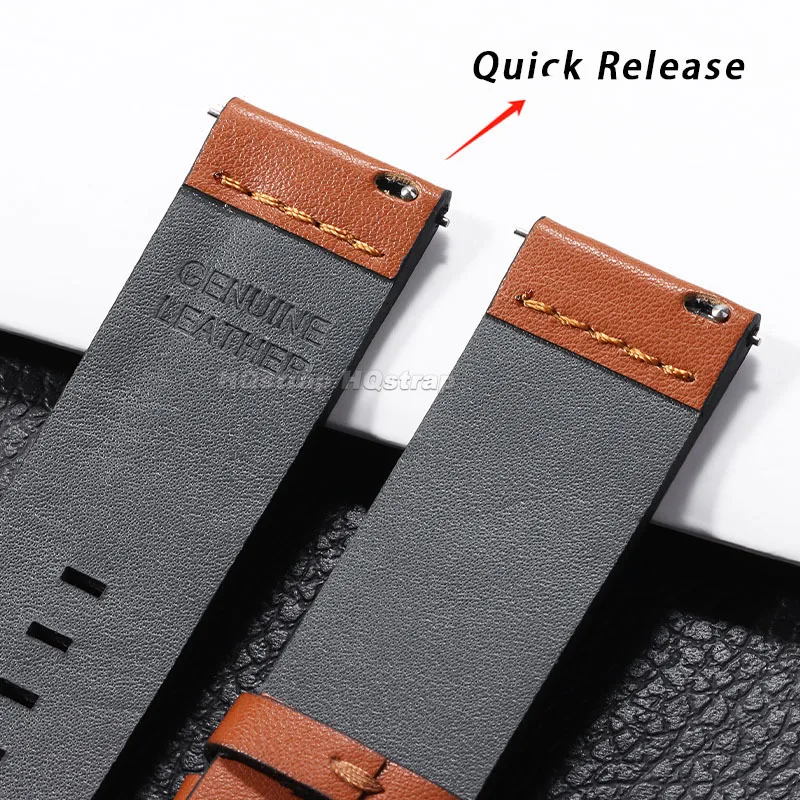 Кожаный ремешок 18 мм, 20 мм, 22 мм, 24 мм, быстросъемный ремешок для браслета Seiko, спортивный браслет, универсальный сменный ремень