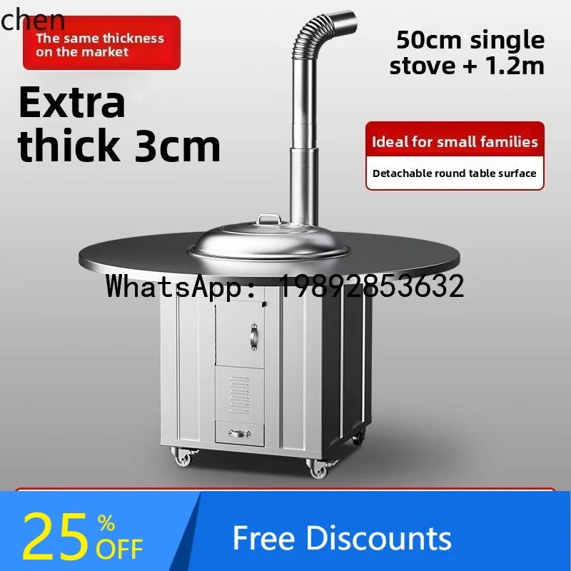 

AB Stainless Steel Rural Round Tle Household Mobile Iron Pot Large Pot Earth Stove New Model Stove