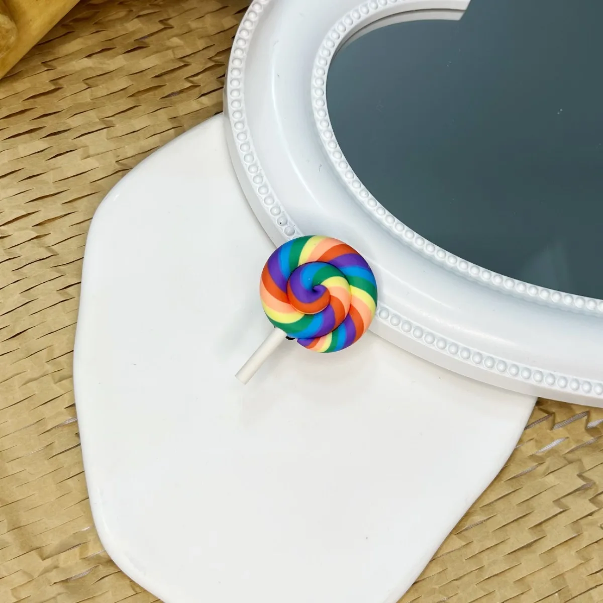 Simulation Rainbow Lollipop Hair Clips Candy Color Cute Teenage Girl Side Bangs Clip student headwear Women Girl Jewelry Gifts