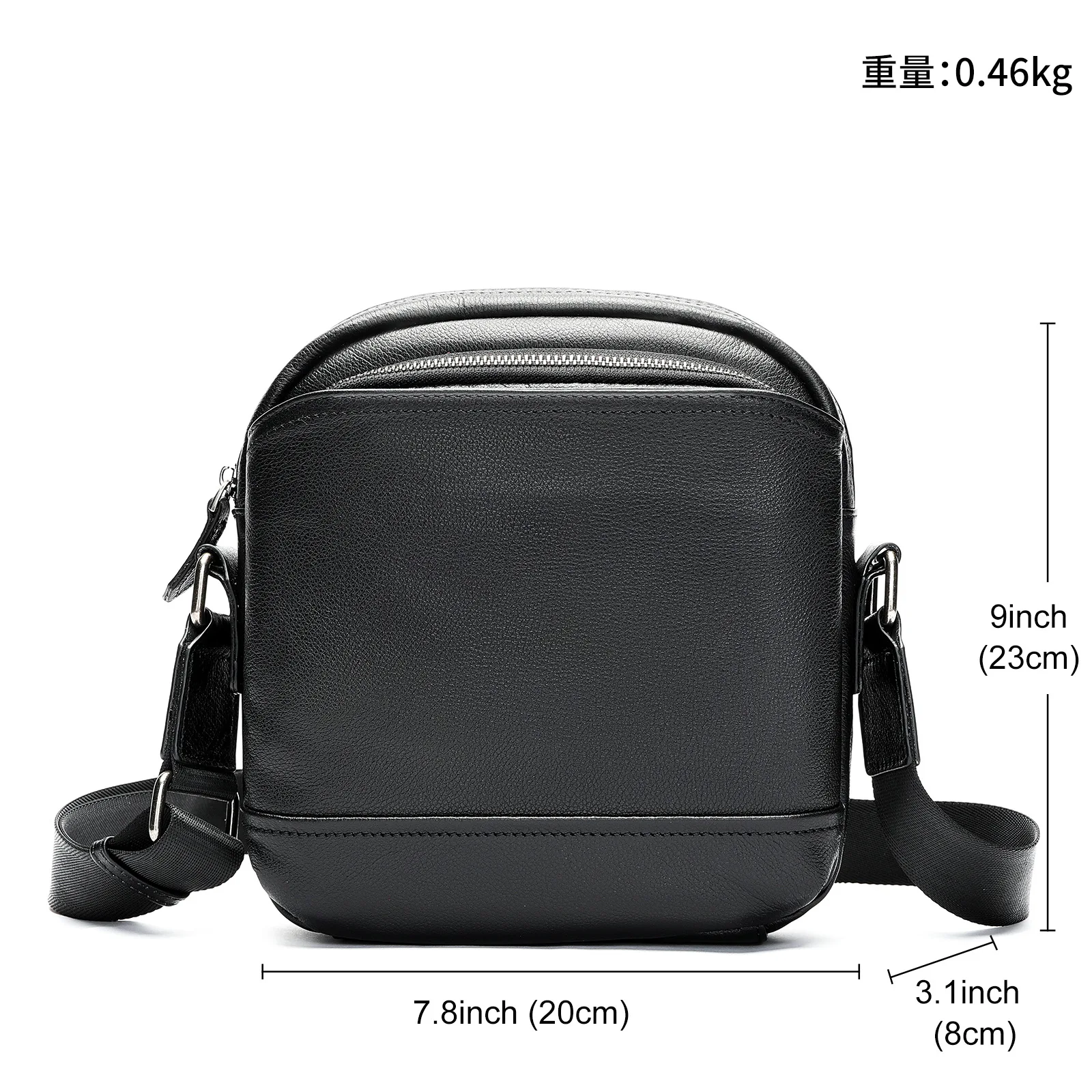 Trendy Men's Leather Crossbody Bag - Minimalist Vertical Shoulder Purse, Premium Top Layer Cowhide Sling for Daily - view 4