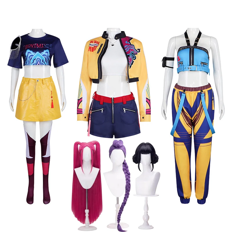

KPOP Mira Zoey Rumi Cosplay Costume Wig Women Suit Halloween Carnival Party Comic-con Role Playing Outfit