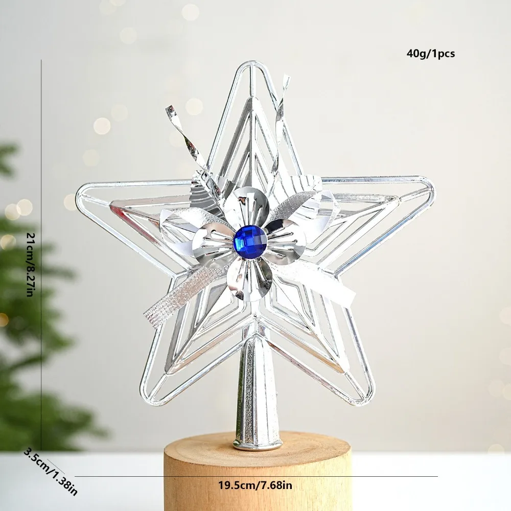 Festive Star Plastic Star Topper 3D Design Bright Surface Tree Star Electroplated Shiny Look Christmas Tree Top Decor Home Decor