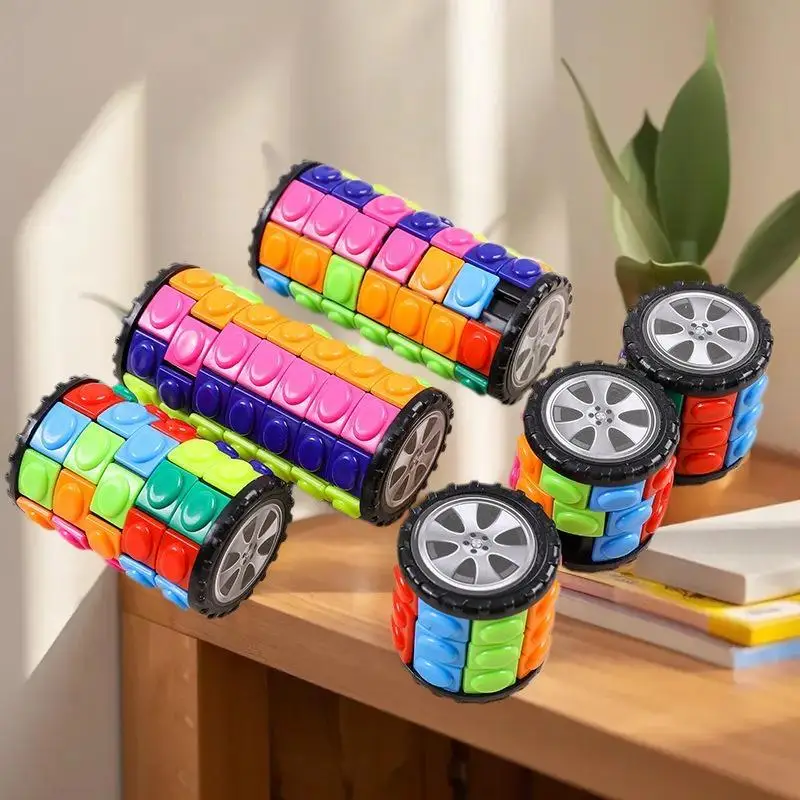 1Pcs Spinning Wheel Develop Wisdom DIY Barrel Puzzle 3D Corn Stack Game 3/5/7 Tiers Cylinder Relaxation Toy