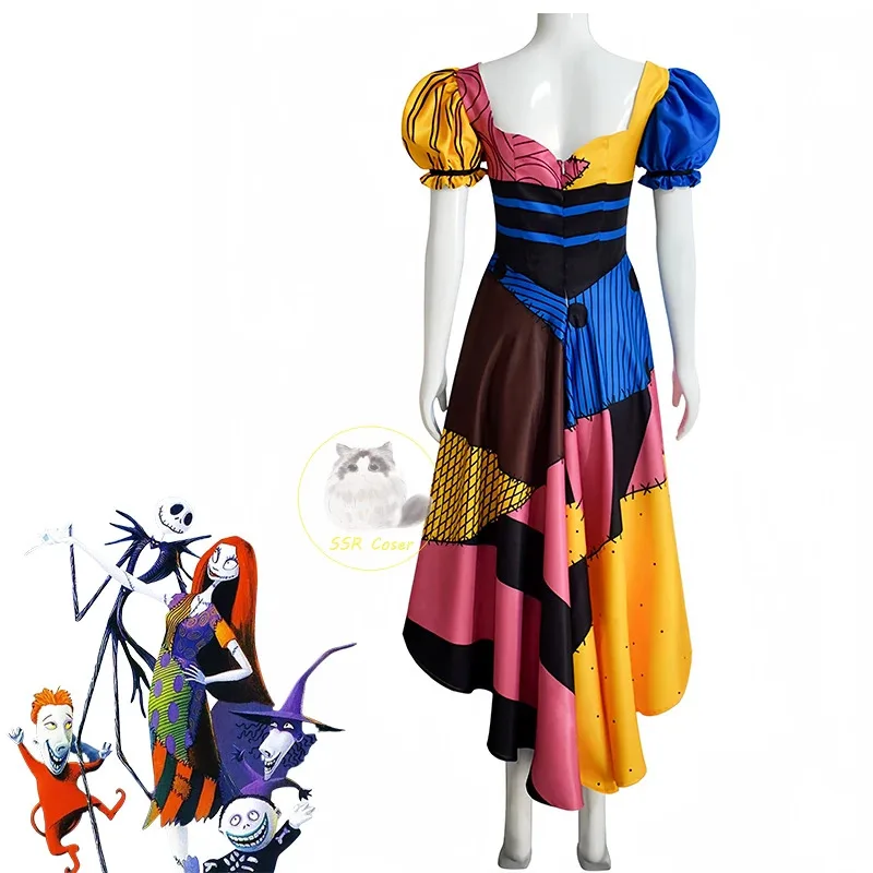 할로윈 샐리 슈트 코스프레 의상 애니메이션 영화 바디 슈트 스판덱스 점프 슈트 파티 카니발 레깅스 죽은 자의 날 젠타이 세트