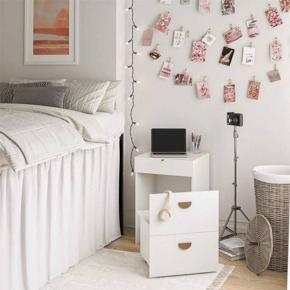 Compact 3-in-1 Vanity Desk with Mirror USB Charging Station Hidden Storage Stool Perfect Makeup and Study