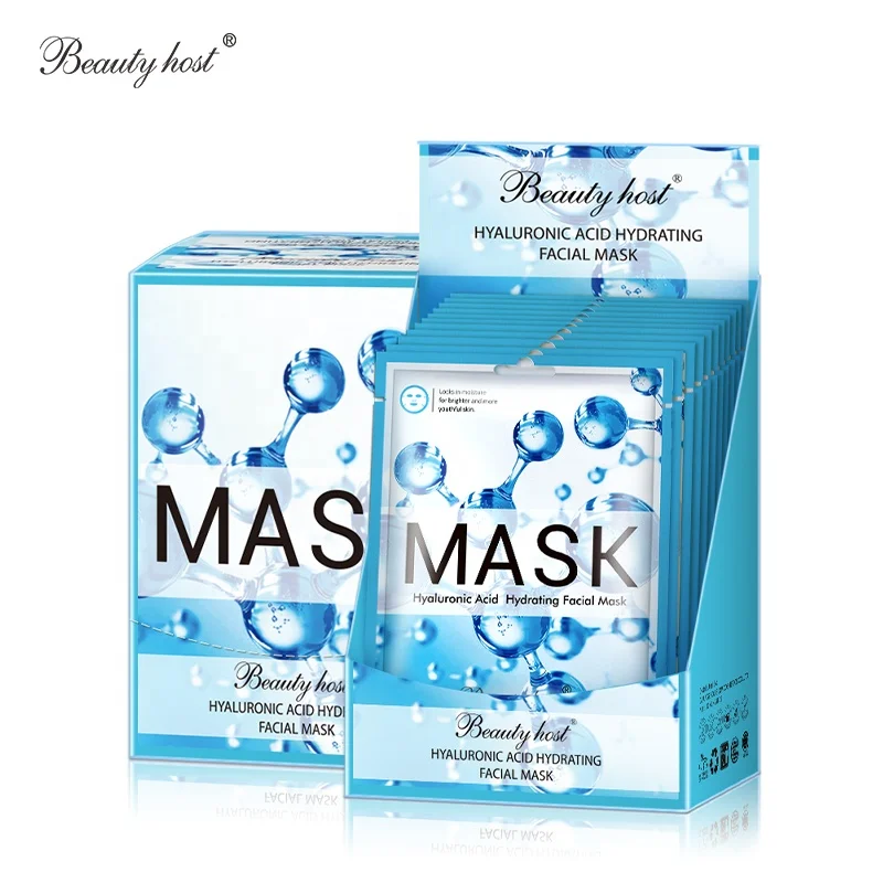 Natural Organic Moisturizing Whitening Sheet Face Mask Hyaluronic Acid Hydrating Facial Mask Beauty Spa Cosmetics Skincare