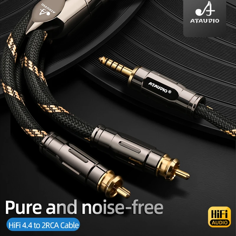 HiFi 4.4mm to 2RCA Audio Cable Double Shield Pure Copper Y Splitter Jack 4.4 to RCA Audio Cable for Amplifier DVD Computer