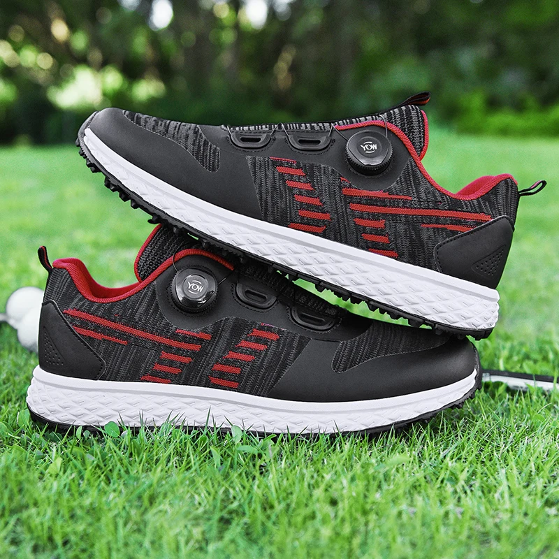 

Man Spikeless Golf Shoes Athletics Golfing Shoes Mens Sports Shoes Golf Sneakers Grass Walking Jogging Shoes Trainers Golf Wears