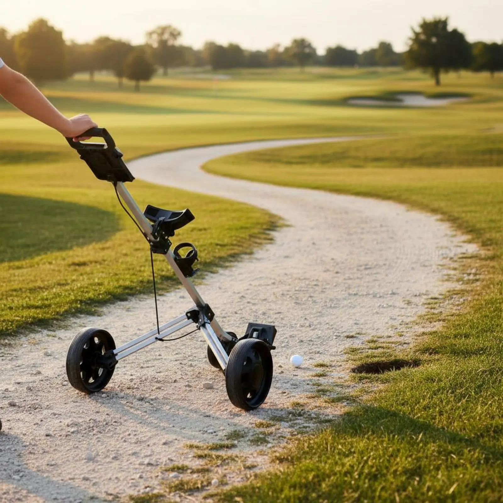 2 Wheel Sport Push Cart Space-Efficient Storage Foldable Sport Pull Cart Sturdy Frame Effortless Rolling Wheels