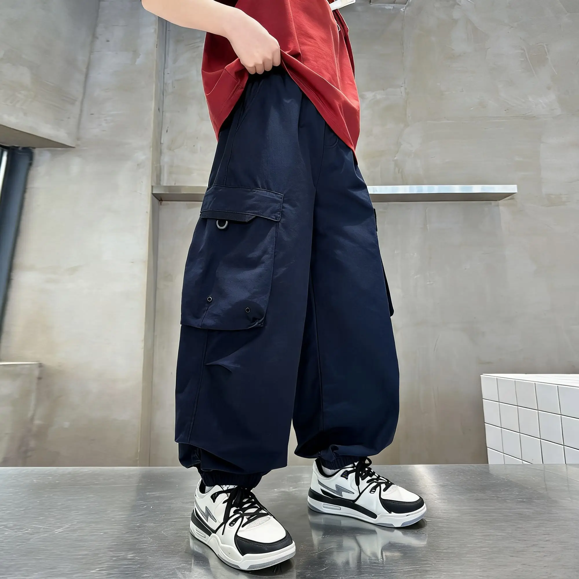 

Boys Cargo Pants New 2026 Spring Summer Loose Breathable Versatile Edgy Trendy Outdoor Casual