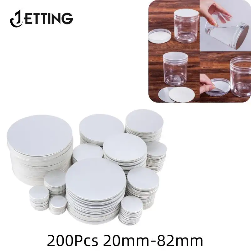 200Pcs Seal Cap Lining Tamper Resistant PET Electromagnetic Aluminum Foil Induction Gasket For Cosmetic Jar Bottle Pot 20mm-82mm