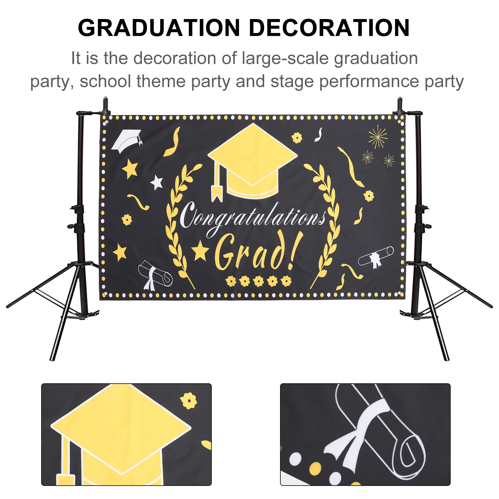 

Graduation Party Banner Photo Background Decoration Hanging Flag Outdoor Foldable Storage High School College Nursing Doctorate