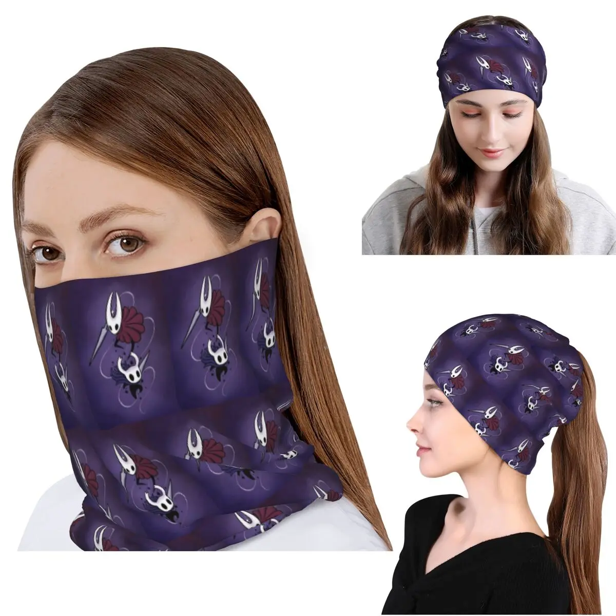 Anime Game Hollow Knight Bandana Neck Gaiter Face Scarf Warm Cycling Scarf Beanies Hat Unisex Adult Winter