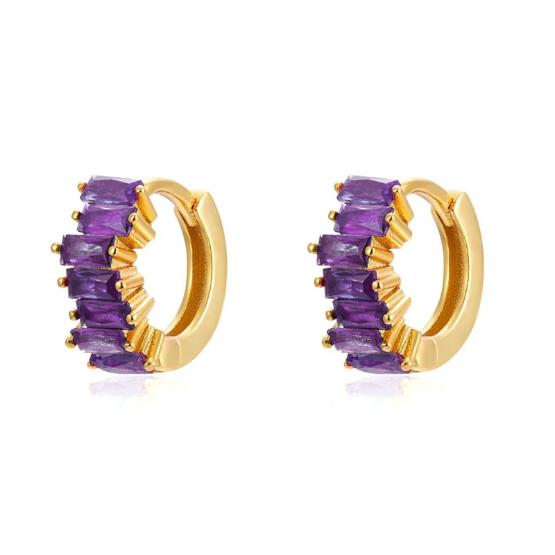 New Design Stainless Steel Cubic Zirconia Evil Eye Chain Hoop Earrings For Women Rainbow Punk Cartilage Earring Piercing Jewelry