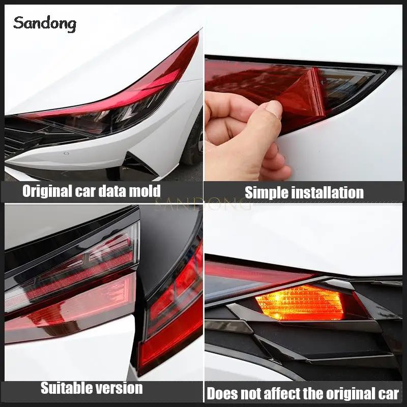 for Hyundai Elantra Avante CN7 2020 2021 front light and rear fog light color modification car light color change film view 4