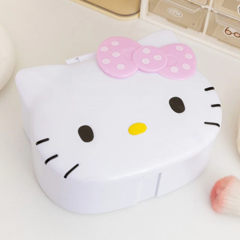 Sanrio Hello Kitty Cute Cartoon KT Cat Makeup Box Mirror Jewelry Box Comb Mirror Series Desktop Sundries Storage