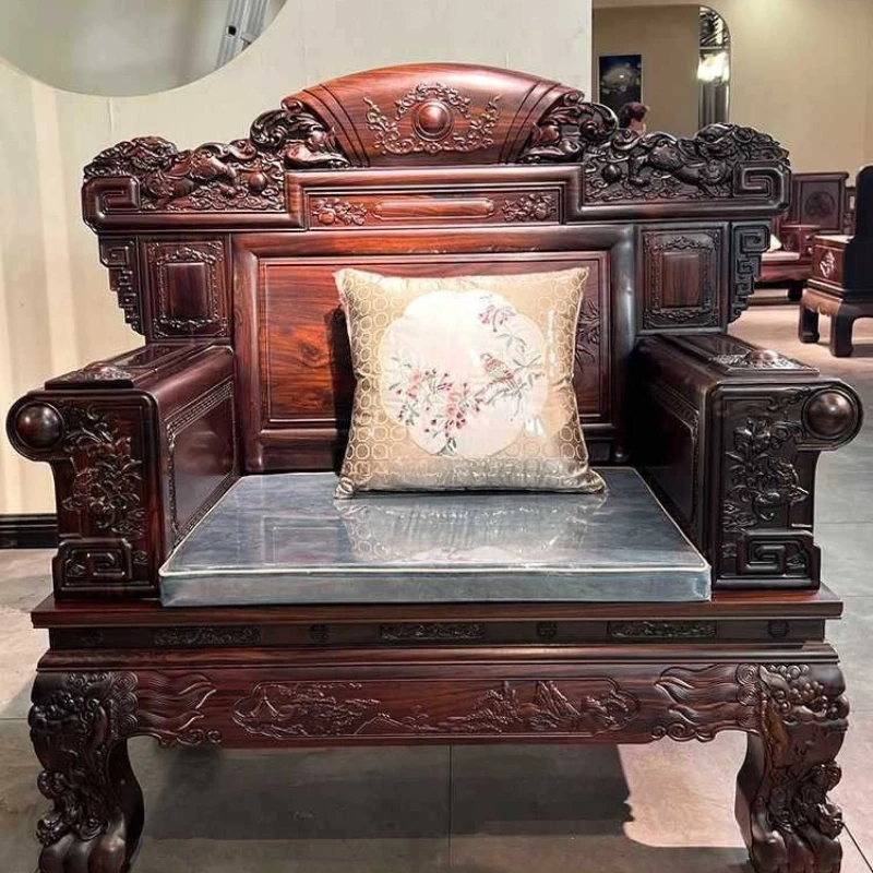 

Mahogany sofa black rosewood 95 Chinese broad-leaved rosewood living room classical furniture combination
