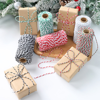 100M Red Green White Cotton Rope 10yards Bakers Twine String Cotton Thread for Home Decor Handmade DIY Christmas Gift Wrapping