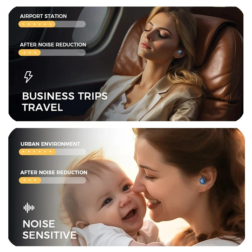 Comfort Silicone Noise Cancelling Earbuds Reusable Noise Reduction Ear Plugs for Light Sleepers Students Travelers Enjoy Quiet view 4