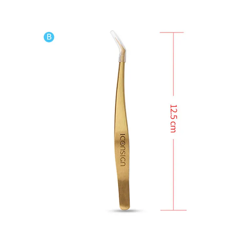 Pinzette per ciglia dorate Pinzette per ciglia a ventaglio ad alta precisione 3D 6D Volumn Pinzette per estensione ciglia Strumento per trucco occhi con borsa