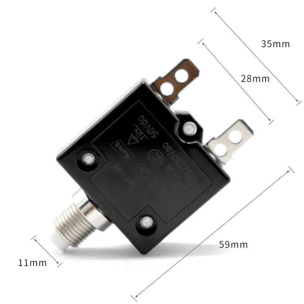 Compact Resettable Circuit Breaker Fuse Holder Car Panel Mount Push Button Overload Protection Quick Connect Durable Build