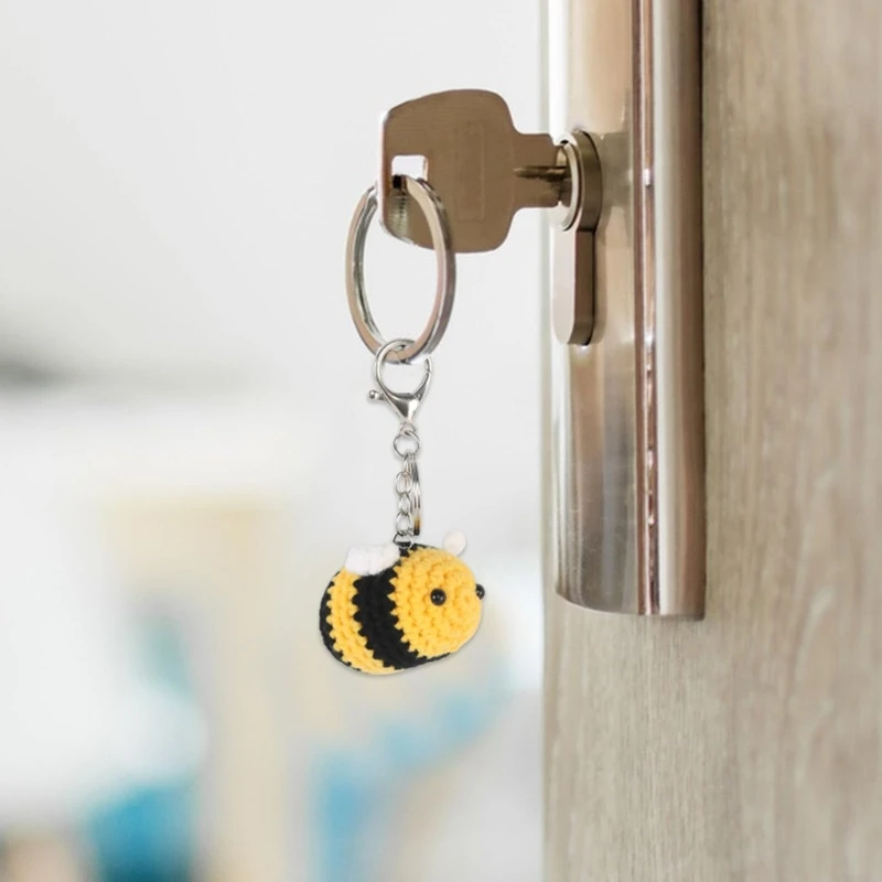 Bees Keychain 3D Bumblebees Pendant Keyring Car Keyring Charm Handmade Keyholder Purse Pendant Perfect Gift Women