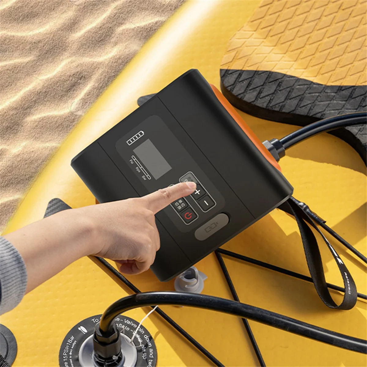 N17R 22PSI مضخة هواء ذكية SUP قابلة لإعادة الشحن تعمل بالبطارية لألواح مجداف قابلة للنفخ إيقاف تلقائي عالي الضغط ذكي #4