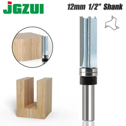 3 Tooth Router Bit 12mm 1/2′′Shank Diameter 3/4′′ Blade Length 2′′ Pattern Bit Cutting Carbide Alloy With For Woodworking Tool