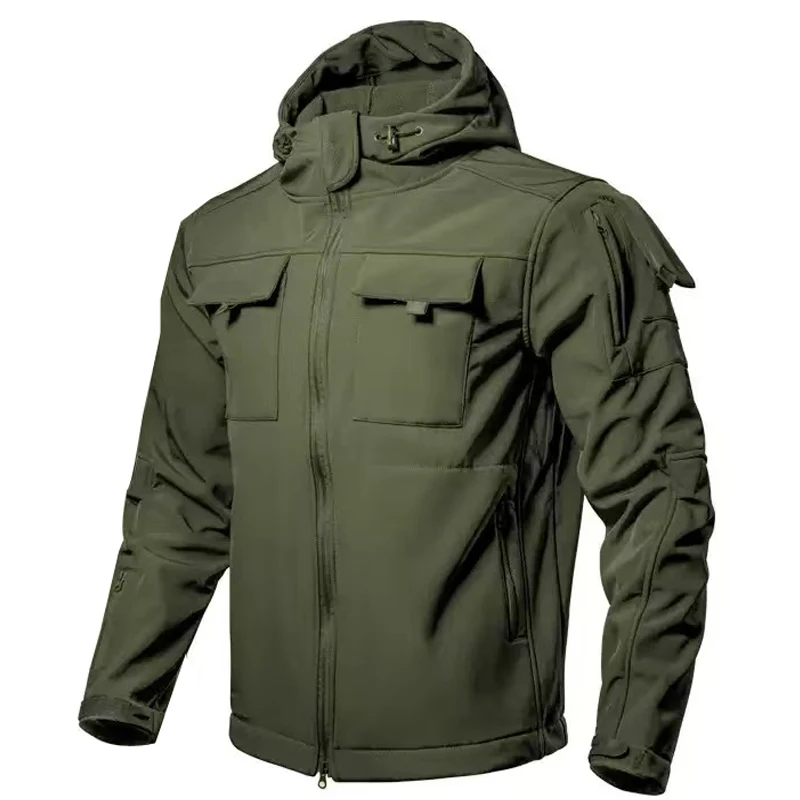 

Tactical Military Men Winter Autumn Fleece Waterproof Jackets Sports Hiking Camping Climbing Outdoor Hooded Coat Hunting Combat
