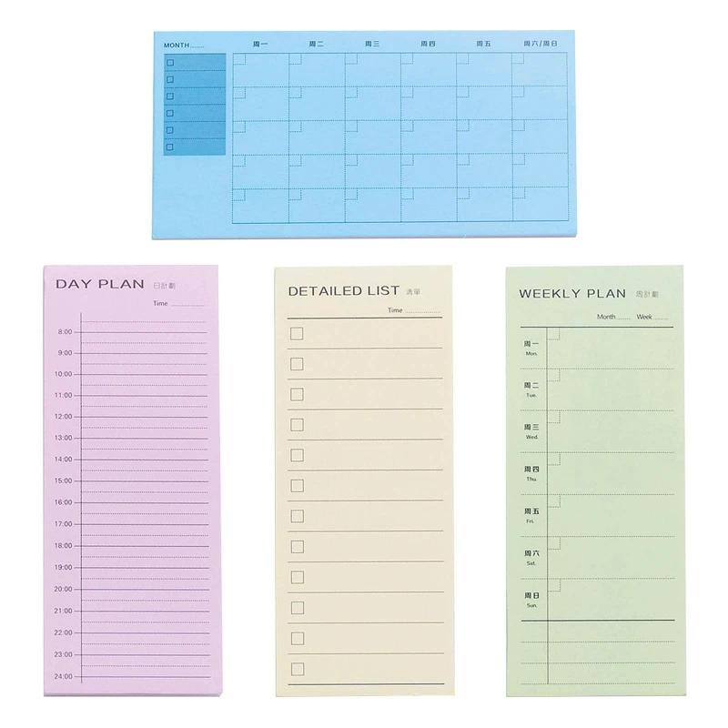 Mini Notes Papers Notepad Daily To-do-list Small Monthly Planner Schedules Mini Check-list for Student School 30 Sheets