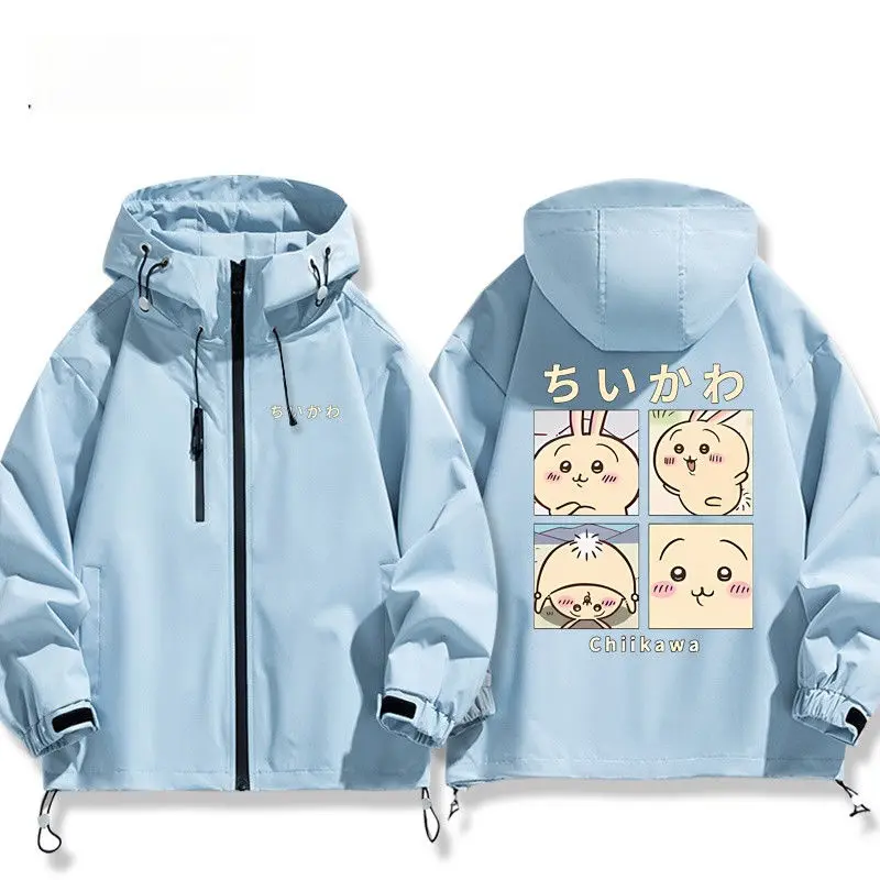 Chiikawa Couple Outdoor Jackets Usagi Hachiware Cartoon Loose Outdoor Jackets Anime Casual Sweatshirt Cute Spring Autumn Coat