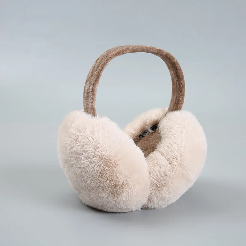 Orejeras de piel sintética para mujer, auriculares de piel de invierno, Cable suave y cálido, cubiertas para orejas de conejo de imitación peluda para clima frío