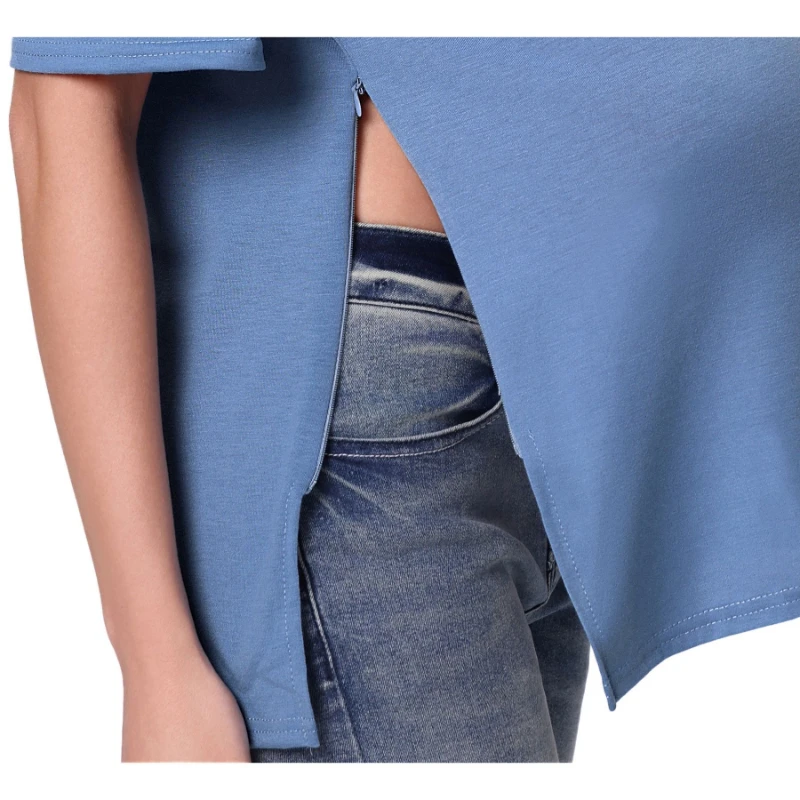 New Maternity Women's Breastfeeding Clothing Zipper Short Sleeve Women's Clothing for Spring Summer and Autumn