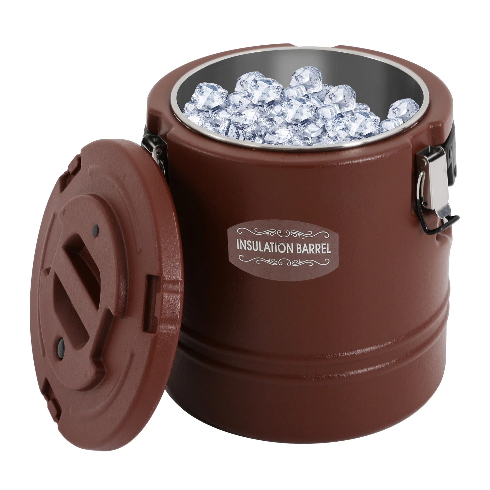 15L براون معزول دلو كونترتوب معزول حاوية حساء دلو معزول تجاري مع صمام العادم 11.61*12.99 بوصة #5