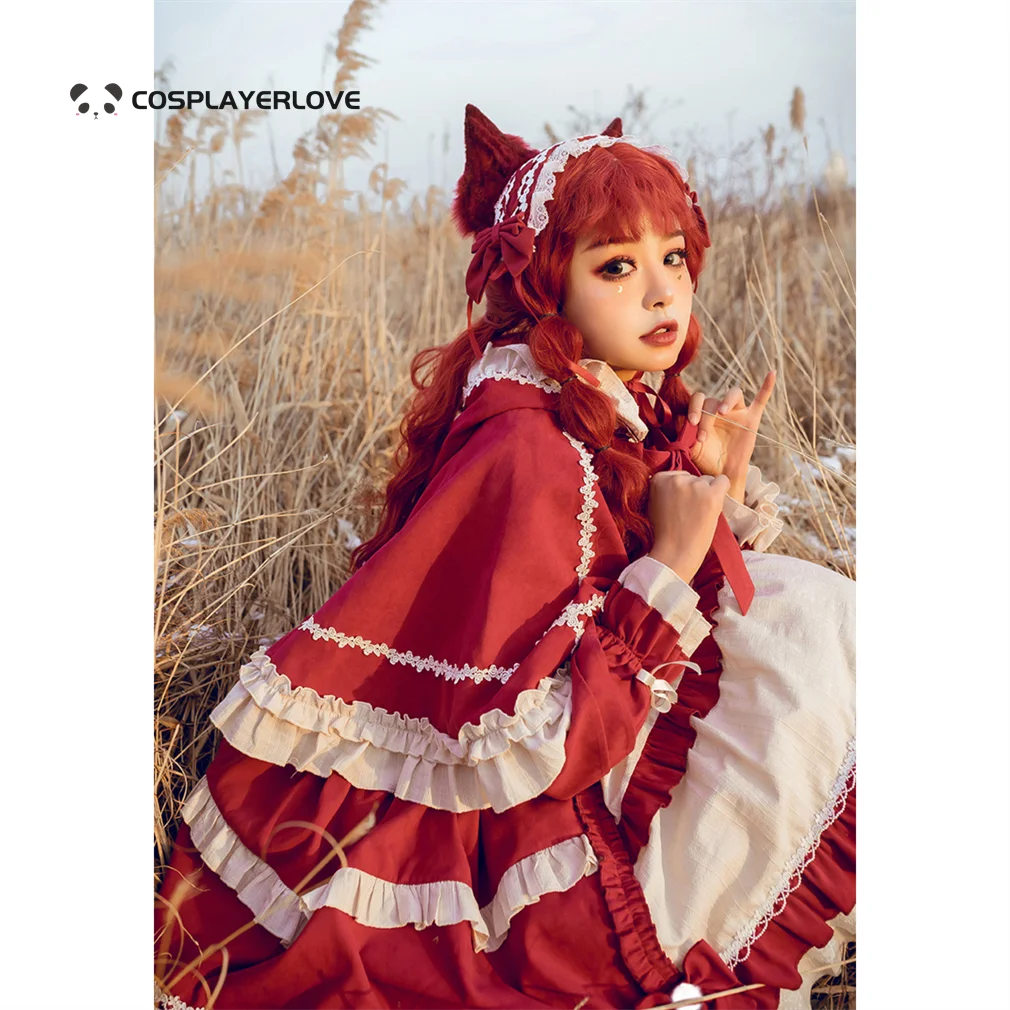 Fairy tale New Year autumn and winter solid color white snow Lolita daily long-sleeved op dress Halloween Christmas Costume