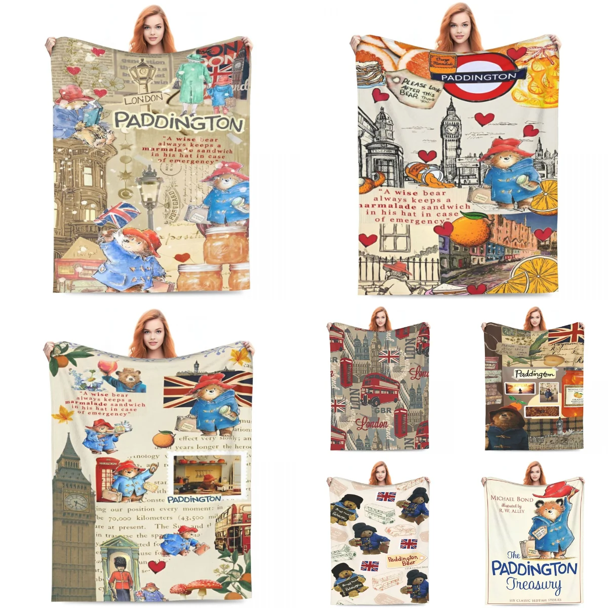 영국 패딩턴 다크 브라운 곰 담요, 따뜻하고 부드럽고 푹신한 플러시 스로우 담요, 소파 장식 플란넬 침대보 침대 커버