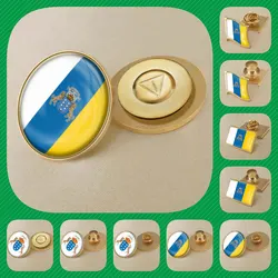 Canary Islands Autonomous Community of Spain Flag Brooches Badges Lapel Pins