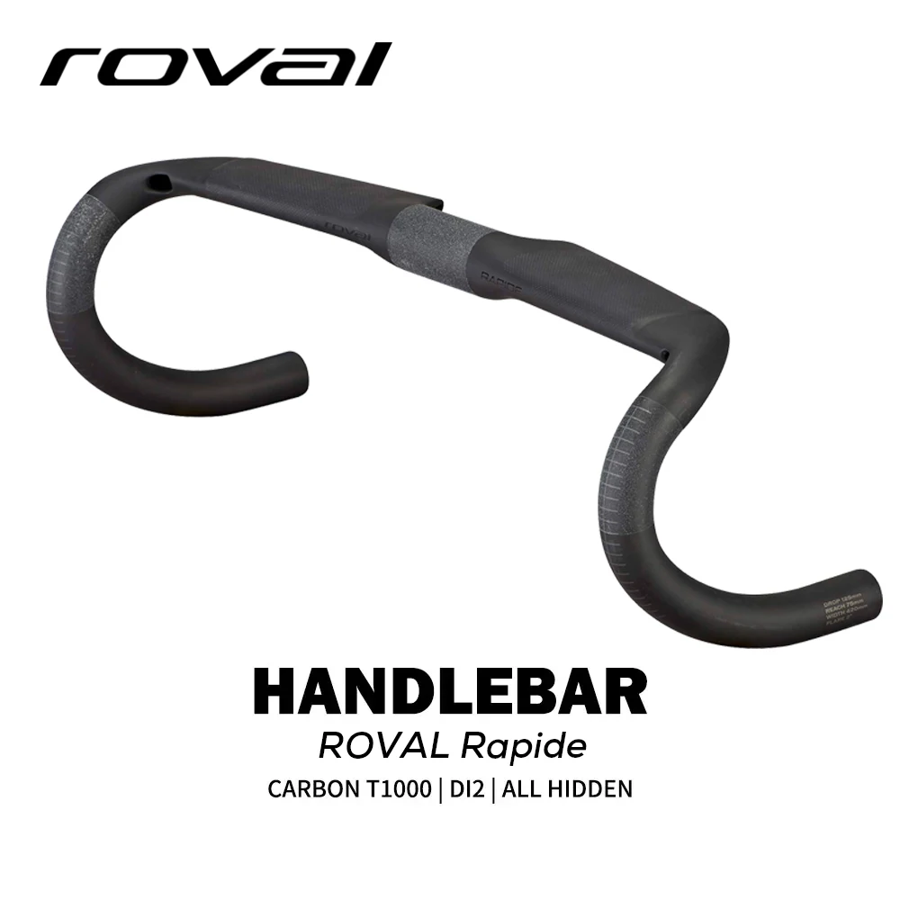 2024 Style Roval Rapide T1000 Carbon Fiber Road Handlebar 31.8MM 380/400/420/440MM DI2 EPS Flare 2 Degree Cockpit Bicycle Parts