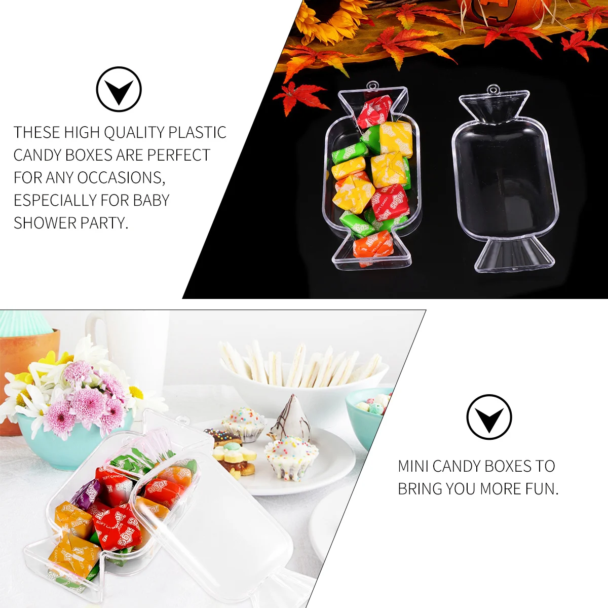 

12 Pcs Candy Holders Decorative Favor Boxes Transparent Container Party Packaging Small Plastic for Mini Case