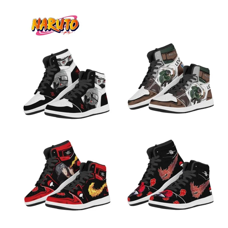 Anime Naruto Kakashi Sasuke Canvas Sneakers Casual Shoes Basketball Shoes Cartoon Printing Comfortable Flat Shoes Birthday Gift