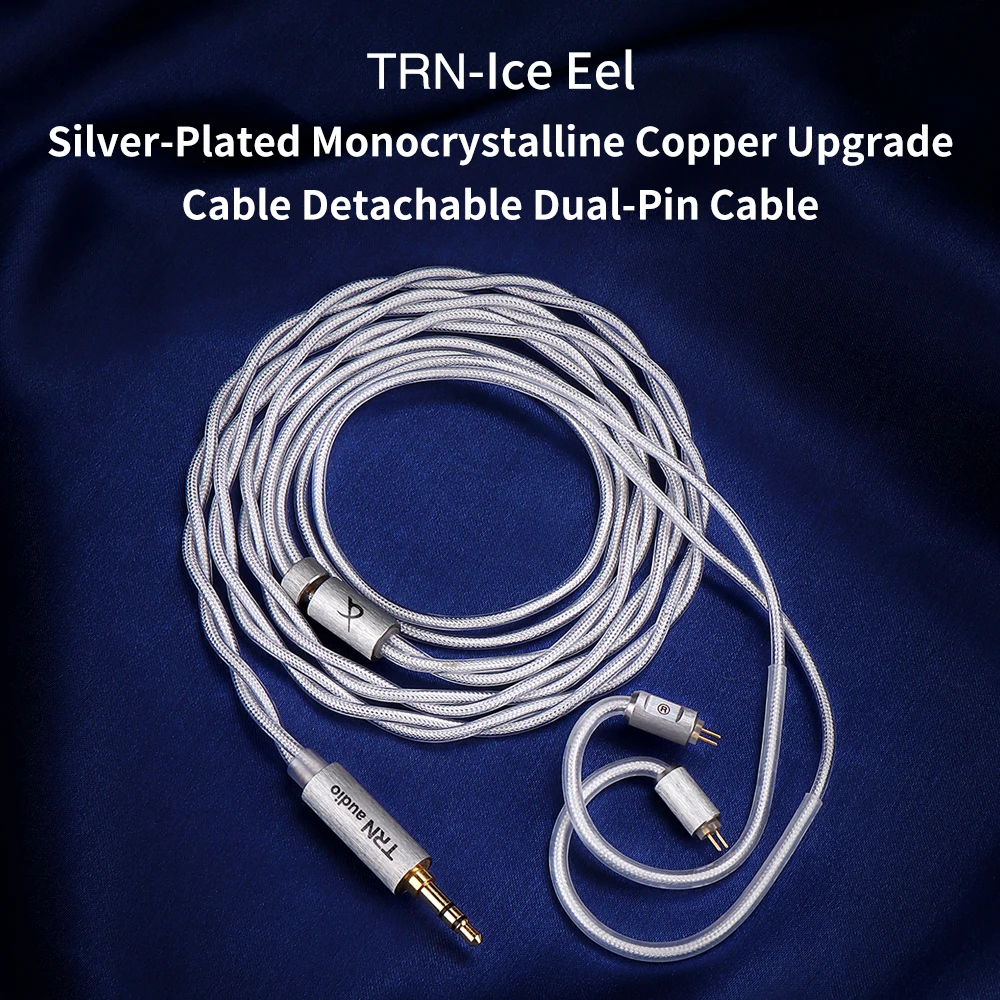 

​TRN Ice Eel Silver-Plated Monocrystalline Copper Upgrade Cable with Universal Compatibility & Flexible Pairing