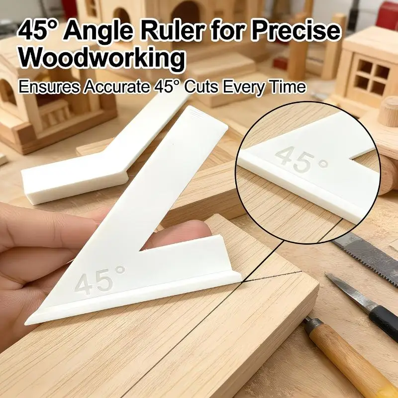 2Pcs 45 Degree Positioning Rulers High Hardness Shatterproof Woodworking Marking Locating Tools for Professional Use