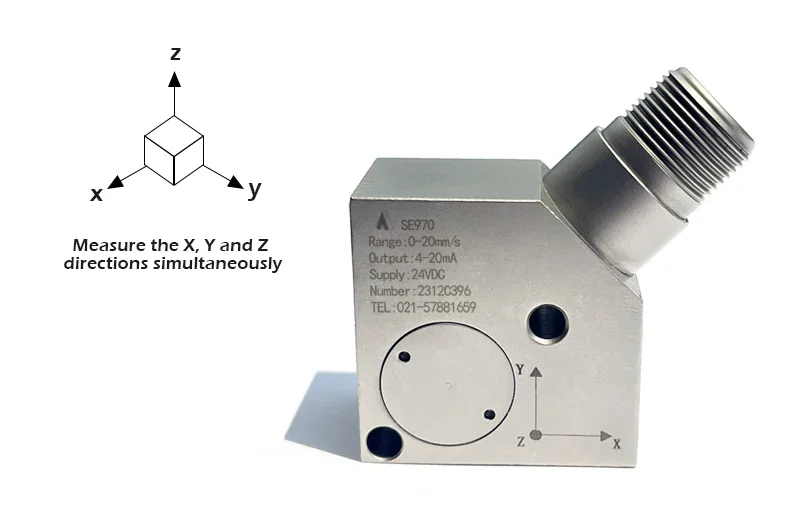 wholesale 0-20mm/s vibration transmitter supplier 4-20ma industrial motor vibration monitoring sensor triaxial vibration sensors