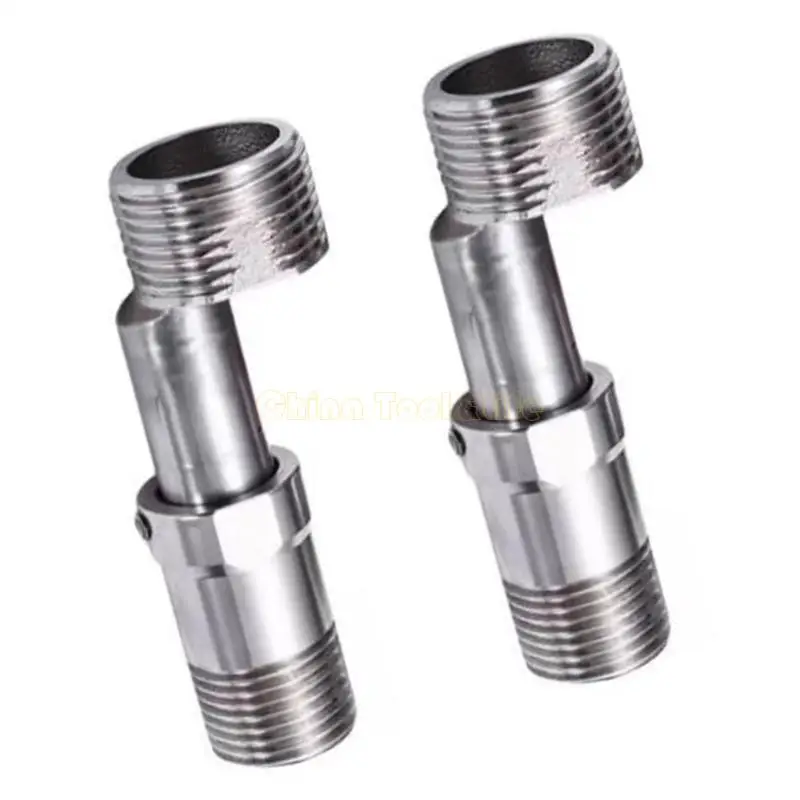 57QF 2PCS موصلات دش الفولاذ المقاوم للصدأ متعددة الأغراض 360 درجة تصاميم لتكيف تدفقات المياه المرنة