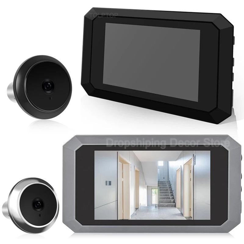 

120° 2 Million HD Pixels Cat Eye Door Bell Outdoor Monitor 1080P 4.0" LCD Screen Digital Door Peephole Viewer Visual Doorbell